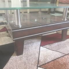 Center Table with thick glass top