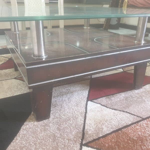 Center Table with thick glass top 0