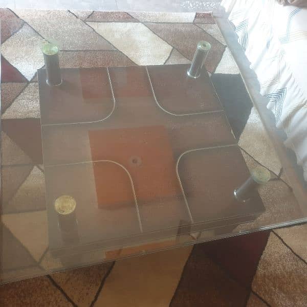 Center Table with thick glass top 1