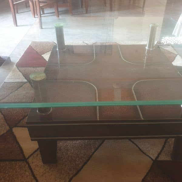 Center Table with thick glass top 2