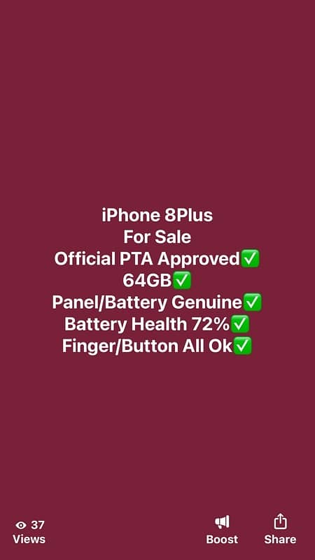 Iphone 8 plus urgent sale 0