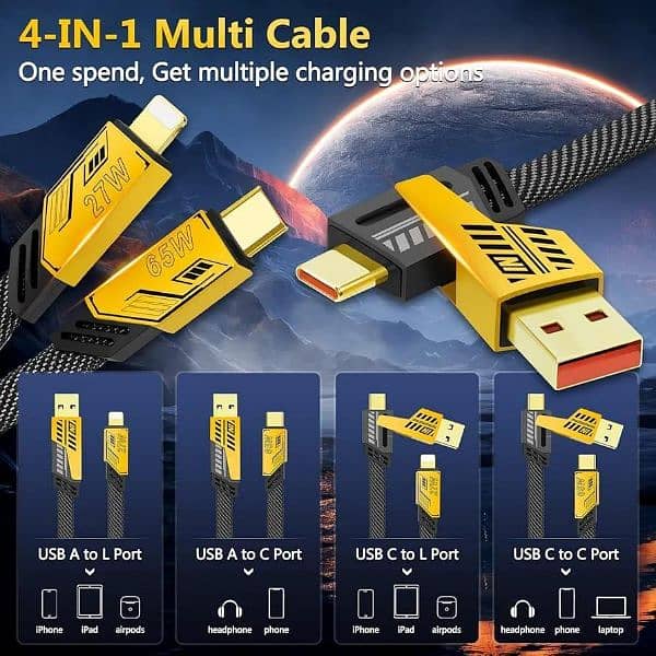 4 in 1 charging cable 65 Watts 2