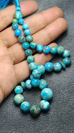 Blue Turquoise Feroza tasbeeh natural real irani feroza beads tasbeeh