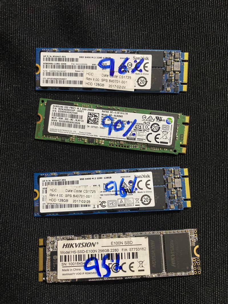 M. 2 SSD (SanDisk, Hikvision and Samsung) 128GB & 256GB 0