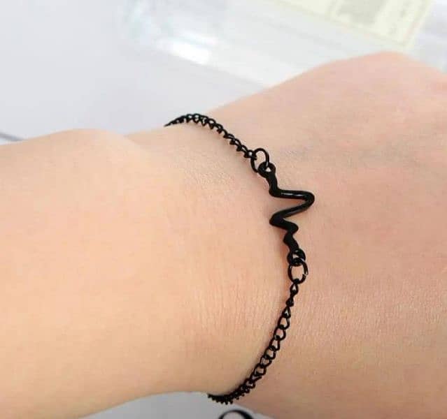 1 Pc Alloy Uni-Sex Heart Beat Bracelet 0