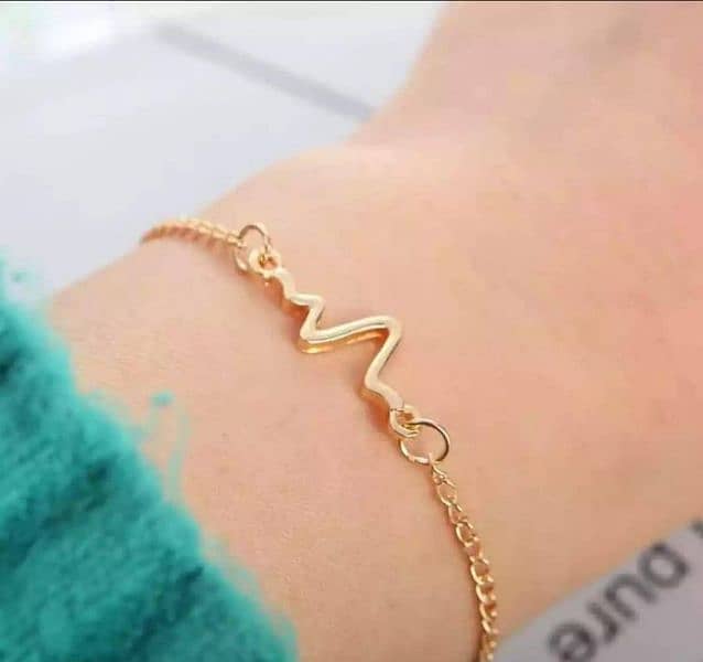 1 Pc Alloy Uni-Sex Heart Beat Bracelet 2