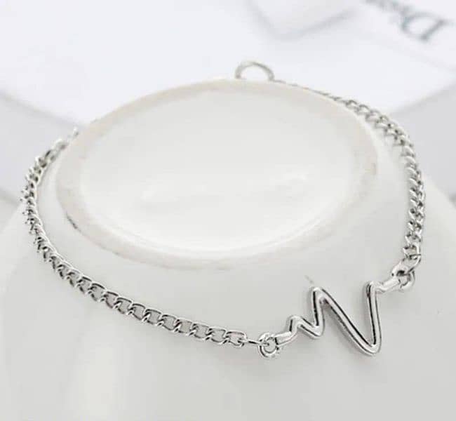 1 Pc Alloy Uni-Sex Heart Beat Bracelet 3