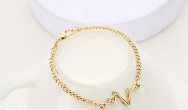 1 Pc Alloy Uni-Sex Heart Beat Bracelet 5