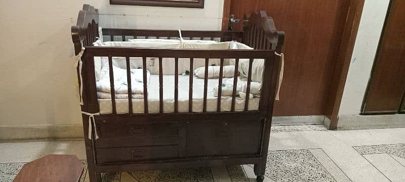 High-Quality Wooden Baby Cot with Mattress & Bed Set 0