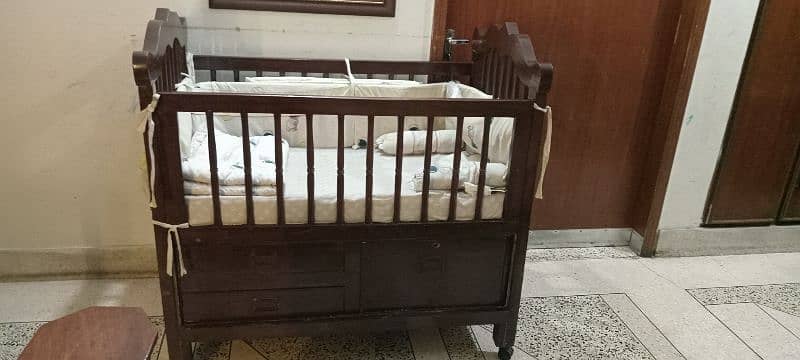 High-Quality Wooden Baby Cot with Mattress & Bed Set 4