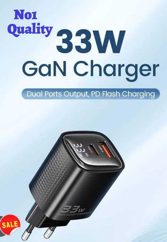 Samsung / Apple Fast Charger 33 w Gan PD with Display . 1