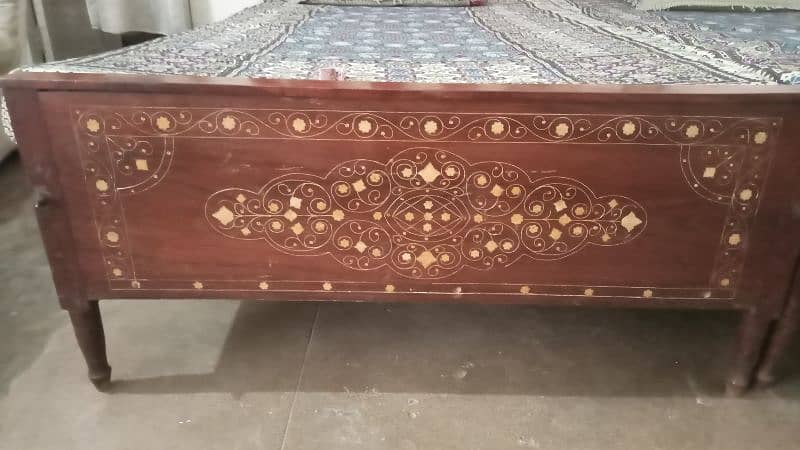 antique wooden single bed 0