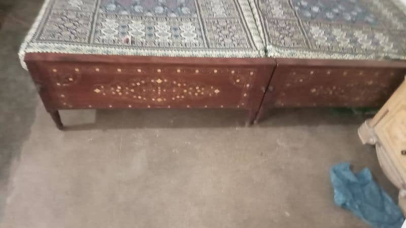 antique wooden single bed 1