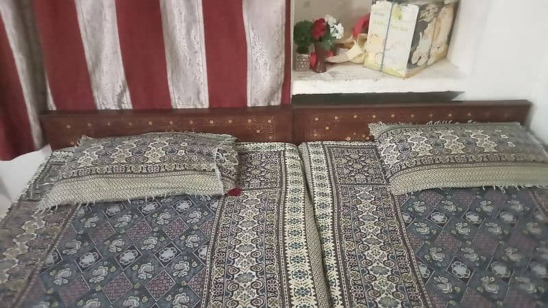 antique wooden single bed 2