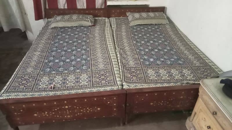 antique wooden single bed 3