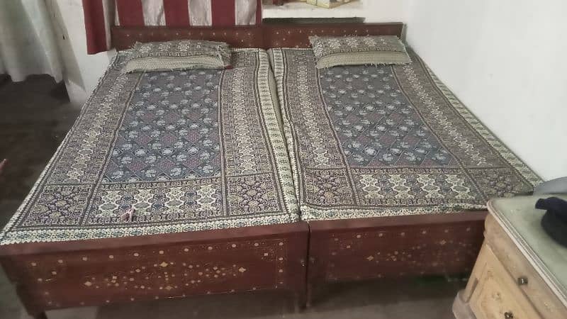 antique wooden single bed 4