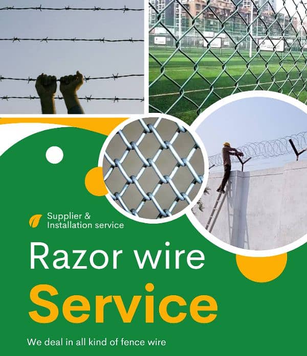 Razor Wire Barbed Wire Chain Link Fence Pole Jali Welded mesh 0