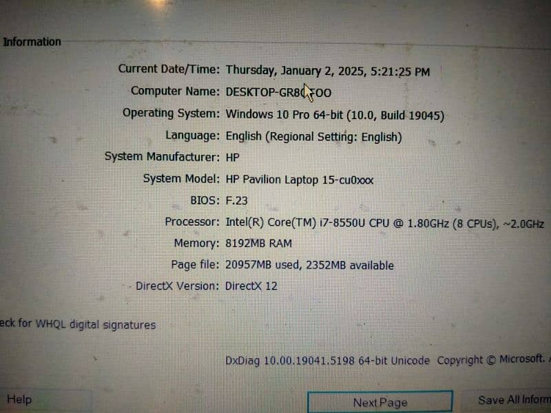 HP Pavilion I7 8th generation with 4 gb graphic card 0