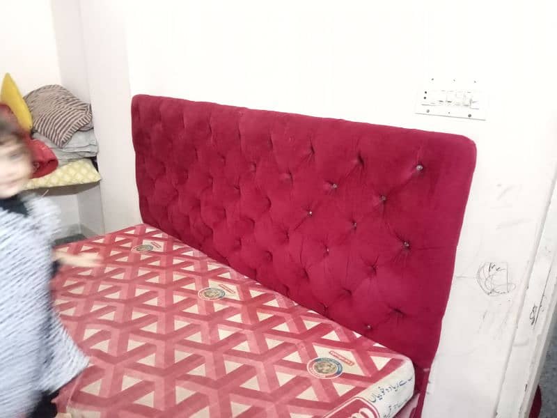 slightly use bed with foam for sale red volvet just 3 month use 0