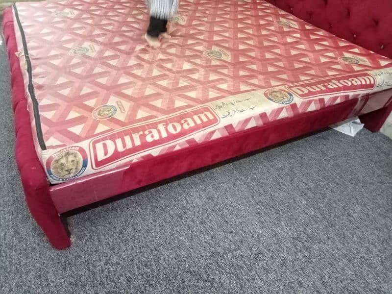 slightly use bed with foam for sale red volvet just 3 month use 1