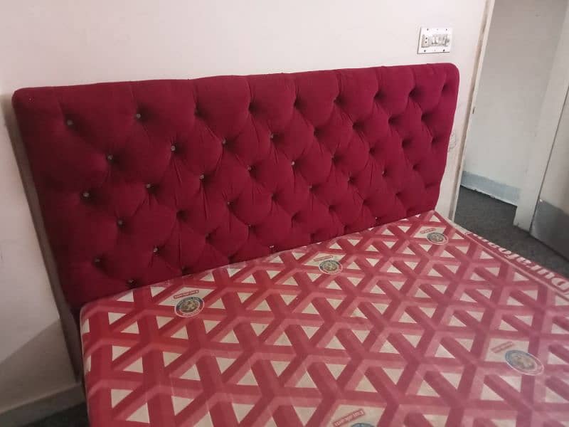 slightly use bed with foam for sale red volvet just 3 month use 3