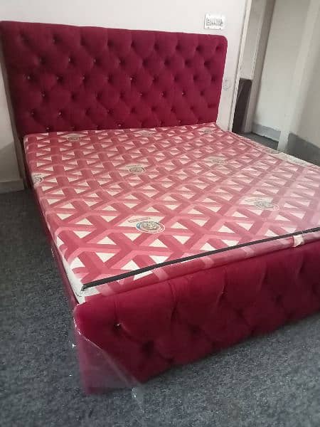 slightly use bed with foam for sale red volvet just 3 month use 5