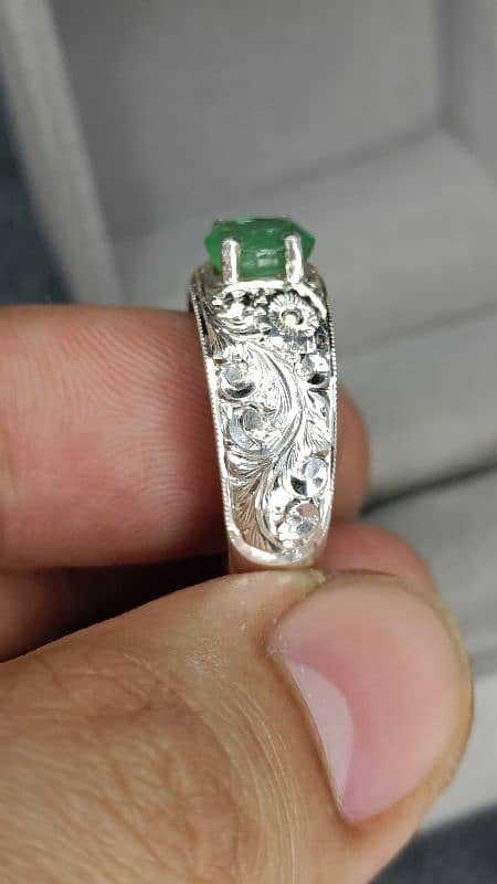 Panjshir Emerald Real (zamrud) handmade ring Partash artwork craft new 3