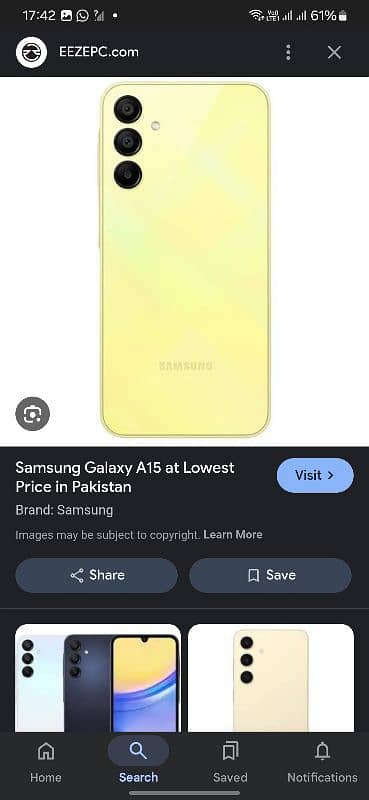 samsung a15  yellow colour 0