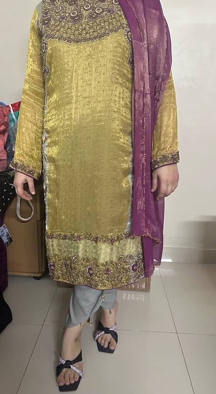 Long shirt with Tulip shalwar 3