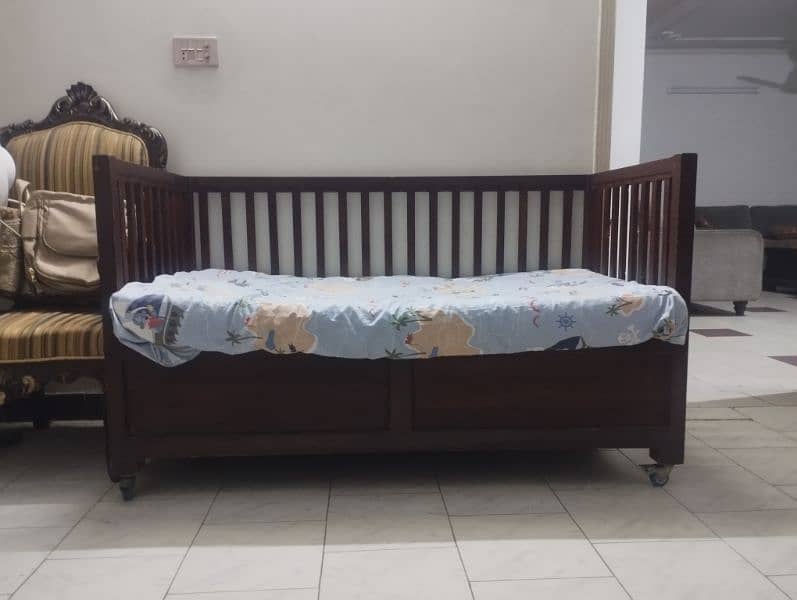 wooden cot bed with mattress 2