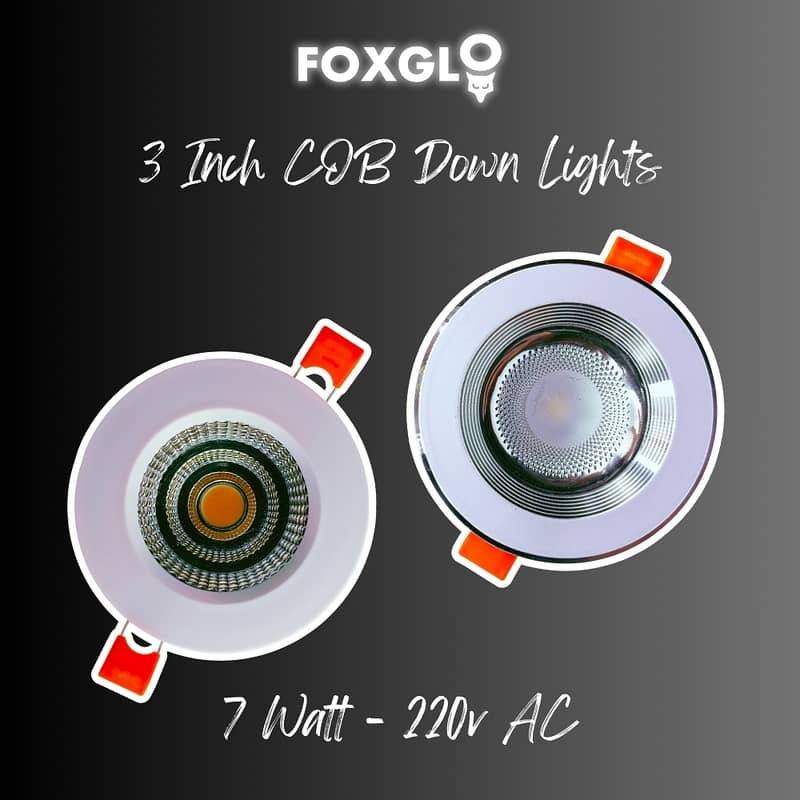 7 Watt 3 Inch Moveable COB Down Lights Adjustable 9