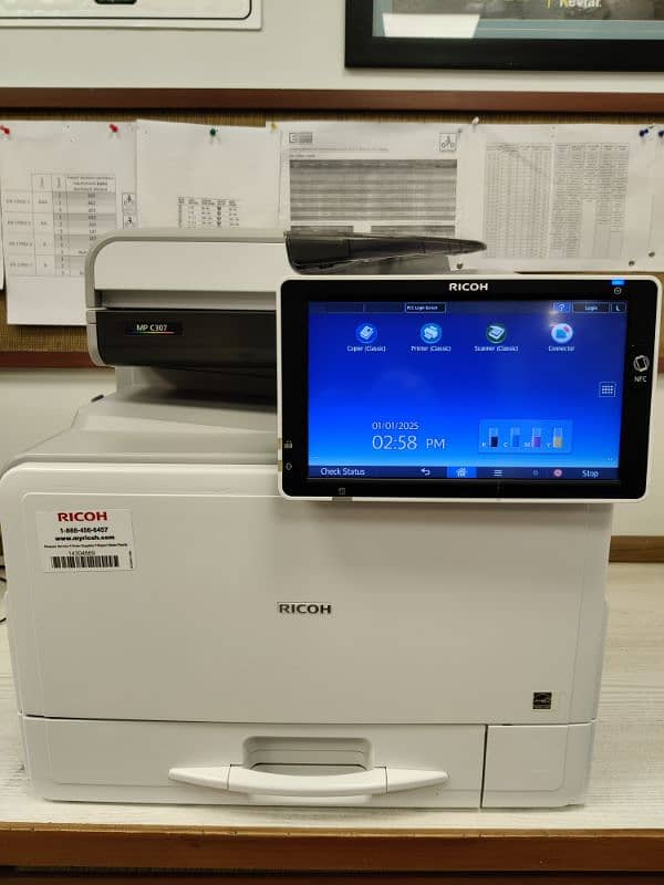 Ricoh MPC 307 color all in one photocopier. 0