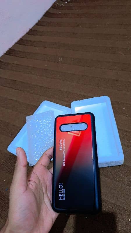 LG V60 ThinQ 5G Shockproof Red Gradient Tempered Glass Back Cover 2