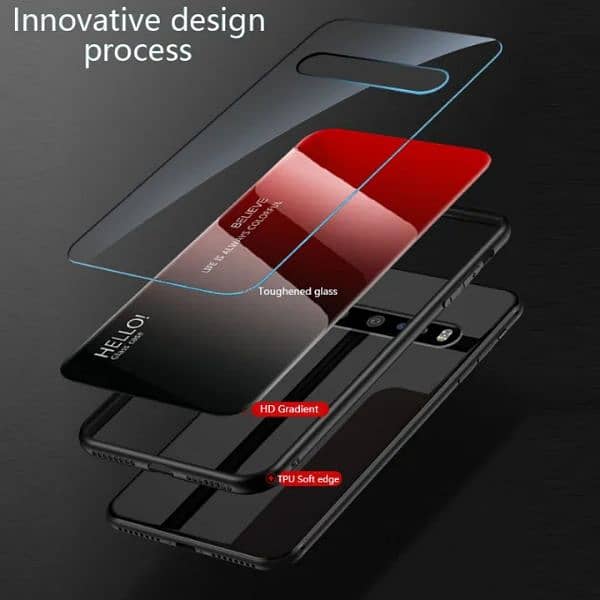 LG V60 ThinQ 5G Shockproof Red Gradient Tempered Glass Back Cover 5