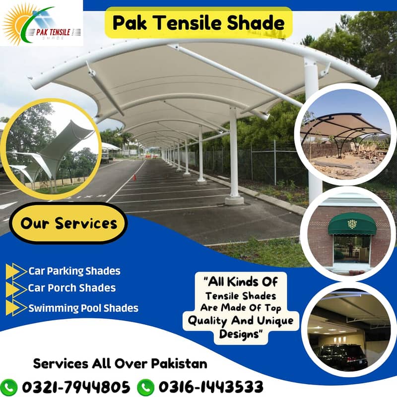 Tensile Car/ Parking Sheds | Pool Shed |Wall Shed | PVC Fabric Tensile 0