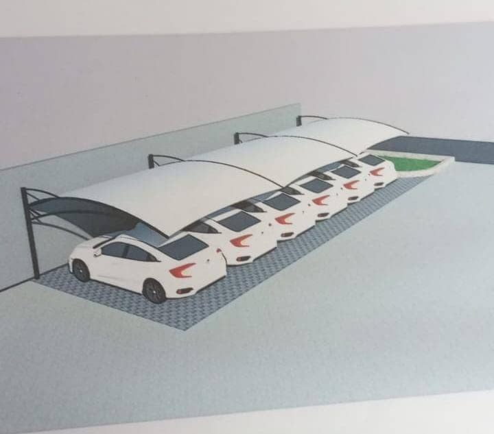 Tensile Car/ Parking Sheds | Pool Shed |Wall Shed | PVC Fabric Tensile 4