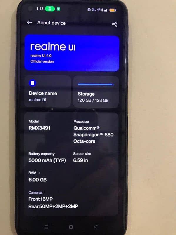 Realme 9i 6gm ram 128memory 1