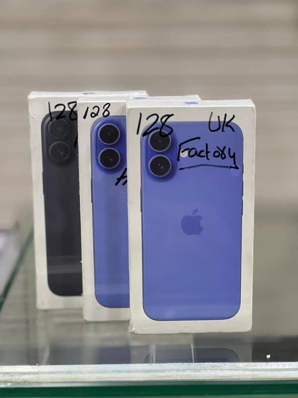 iphone 16 Blue 128gb Factory unlock physical + E sim Box pack 0