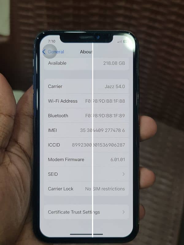 IPHONE X PTA APPROVED 256 GB 7