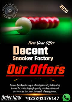 SNOOKER TABLE | POOL TABLE | BILLIARD | DECENT | CUSTUMIZEABLE |SALE