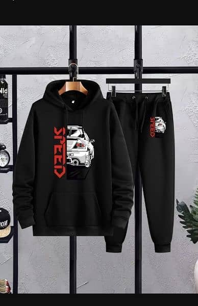 men's printed fleece hoodies 2 pice 2