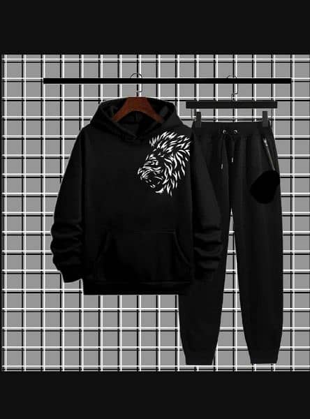 men's printed fleece hoodies 2 pice 6