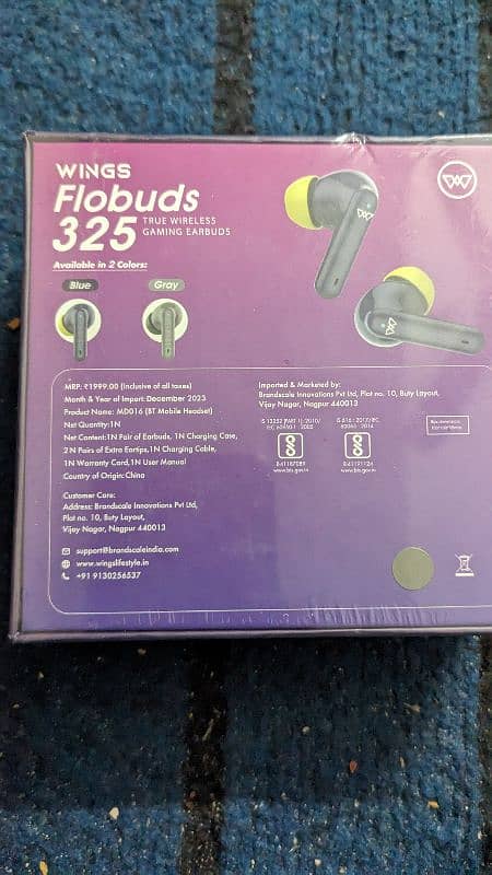 WINGS Flobuds 325 High Fidelity Bluetooth Headset 2