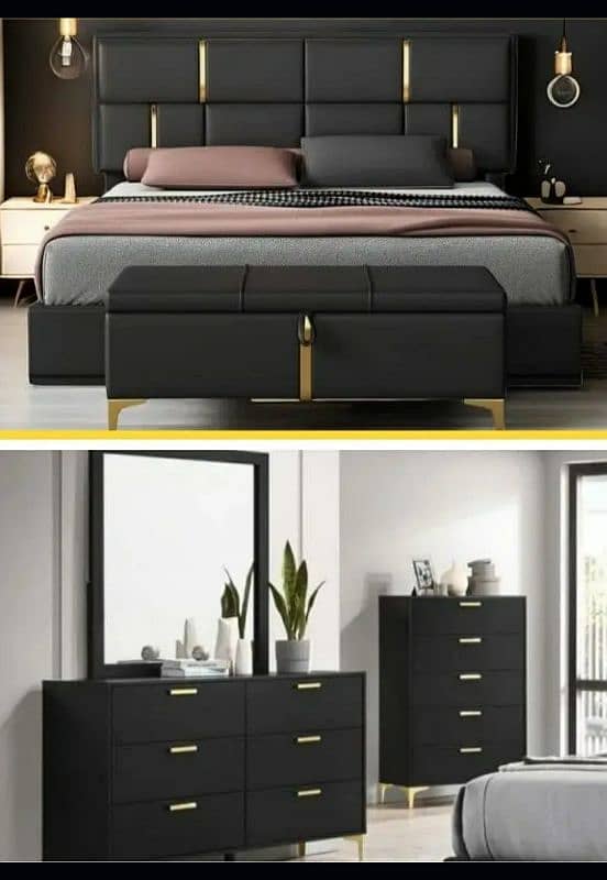 King Size Bed with side table, dressing, seti sofa 2