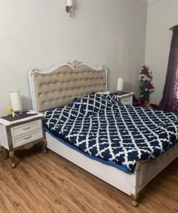 wooden white bed set 7