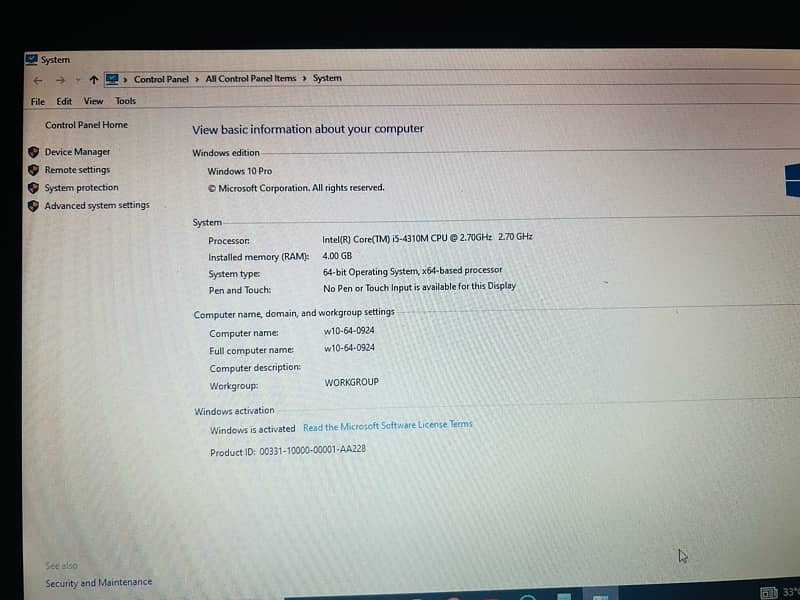 Dell latitude E6440 i5-4th gen 4