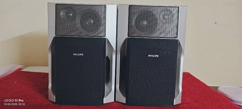 Philips bass reflex 3 way speaker woofer system 0