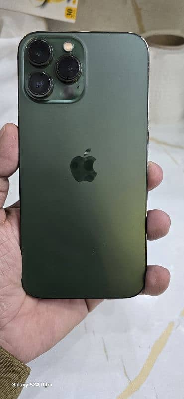 iphone 13 pro max 256GB Green Clour PTA Approved physical Dual sim 0