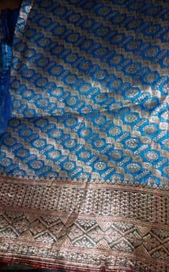 jaquard and silk Indian unstitched saree with blouse