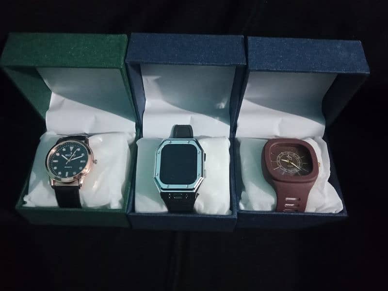 Pack of 3 Men's Watches with box[New Year Offer] 12